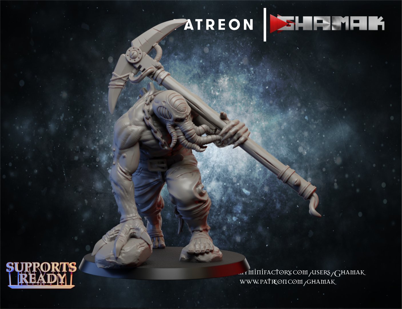 Bio Swarm Space Bugs Cult Aberrant, proxy miniature, 28mm heroic scale unpainted resin, view 3
