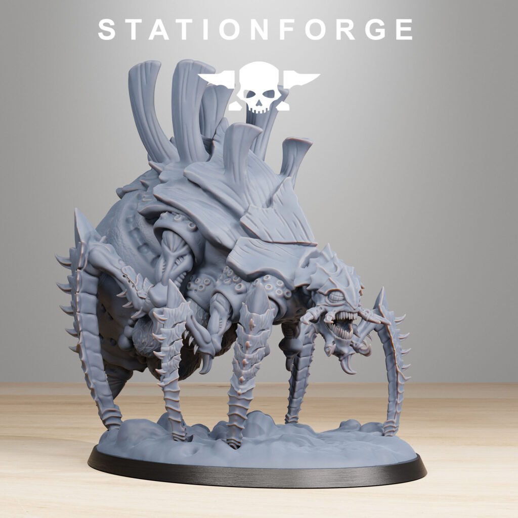 Bio Swarm Acidsychor, proxy miniature, 28mm heroic scale unpainted resin, view 3
