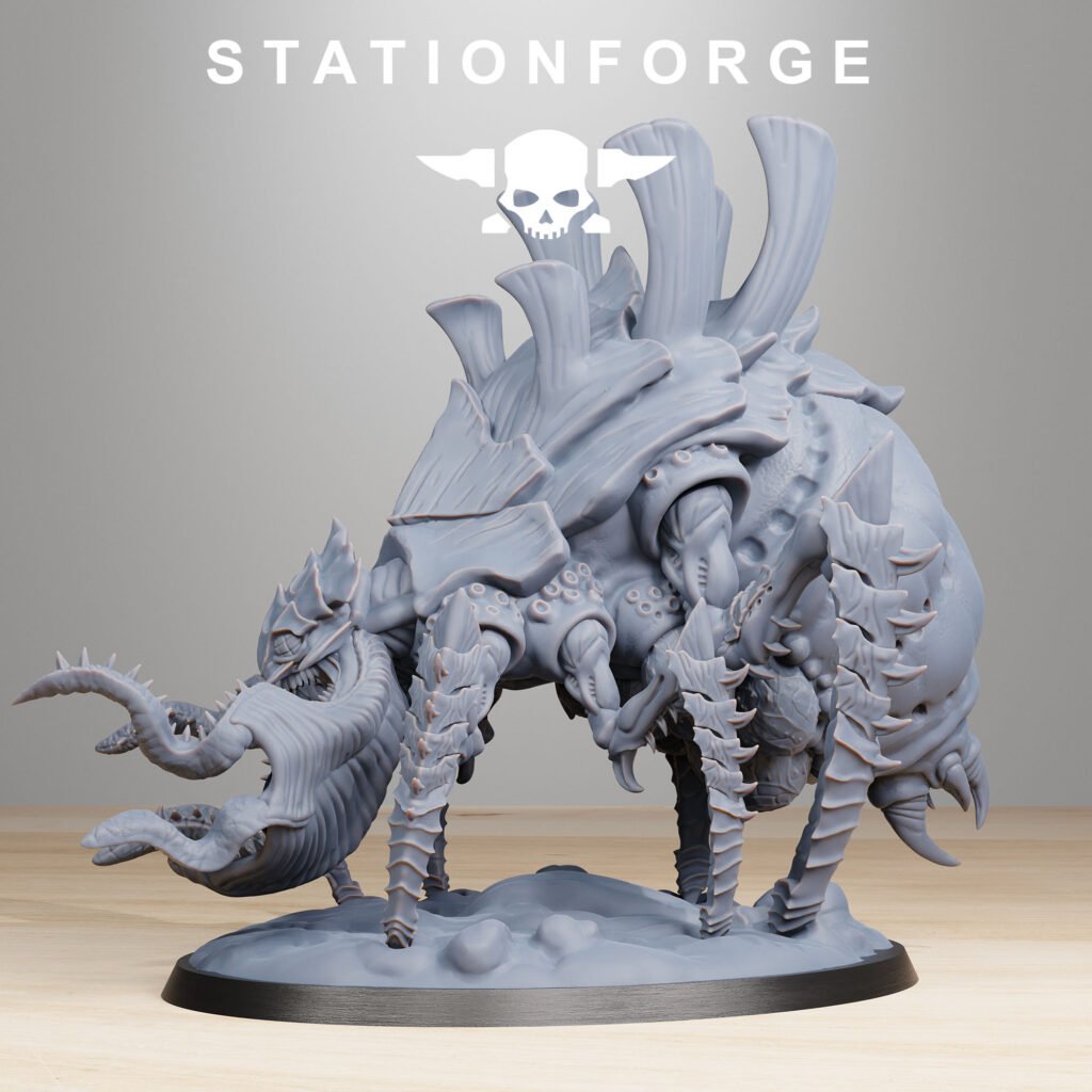 Bio Swarm Acidsychor, proxy miniature, 28mm heroic scale unpainted resin, view 4