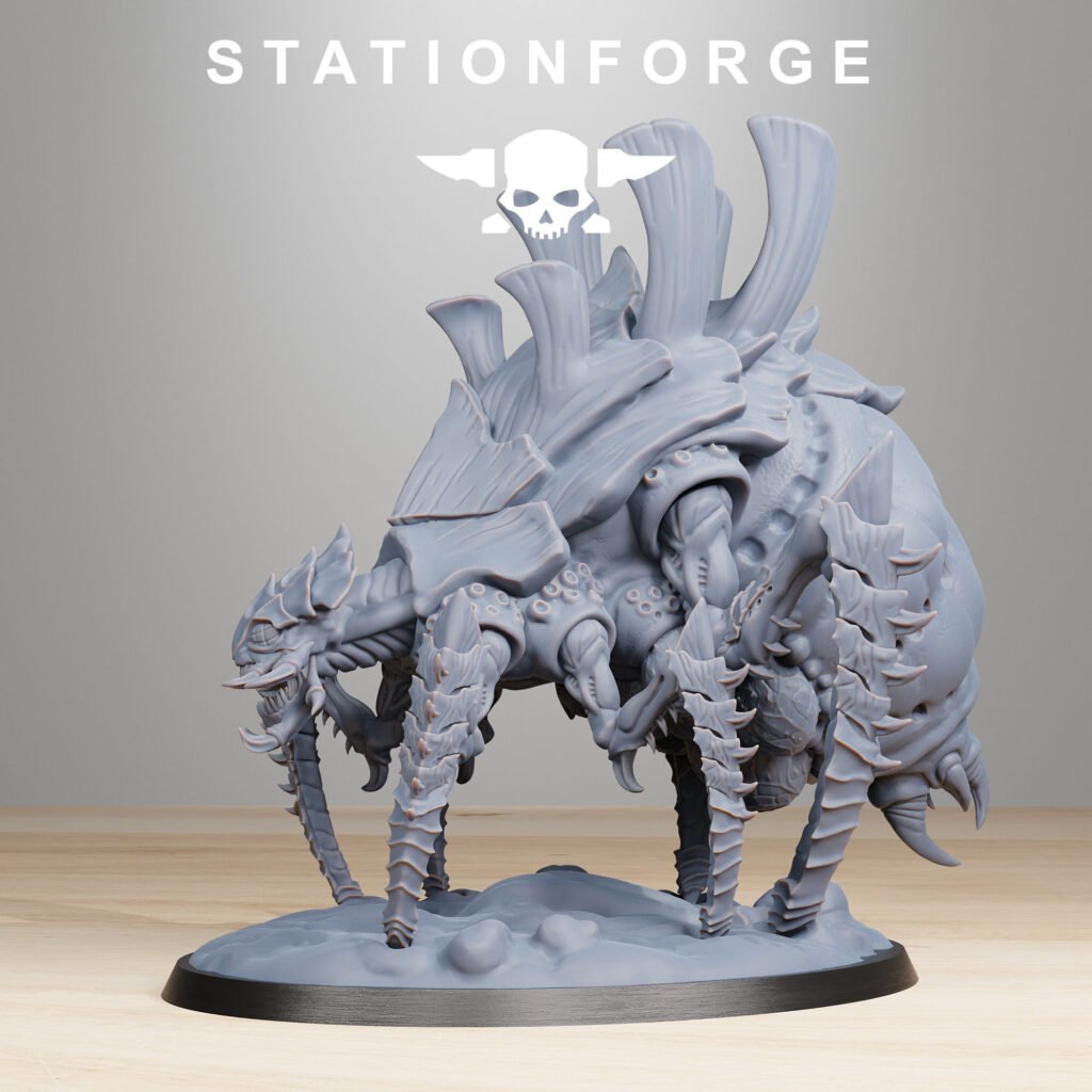 Bio Swarm Acidsychor, proxy miniature, 28mm heroic scale unpainted resin, view 5