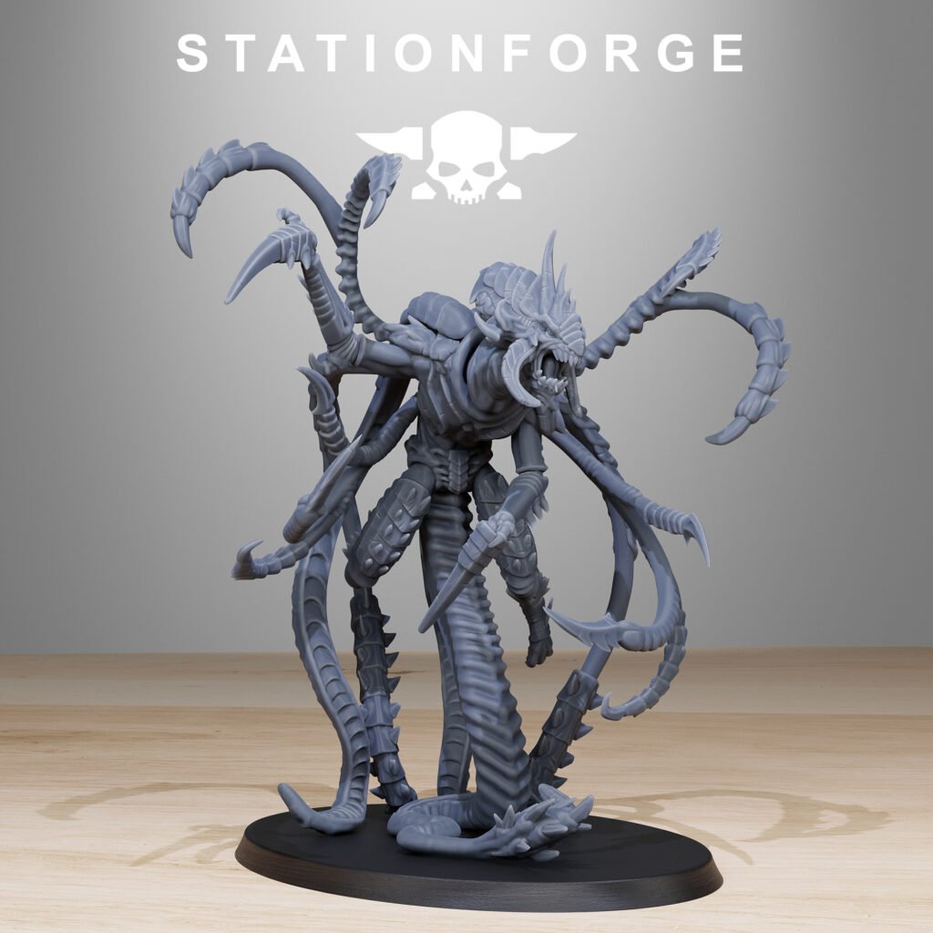 Bio Swarm Assassin, proxy miniature, scout, 28mm heroic scale unpainted resin, view 2