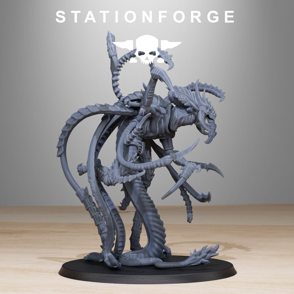 Bio Swarm Assassin, proxy miniature, scout, 28mm heroic scale unpainted resin, view 3