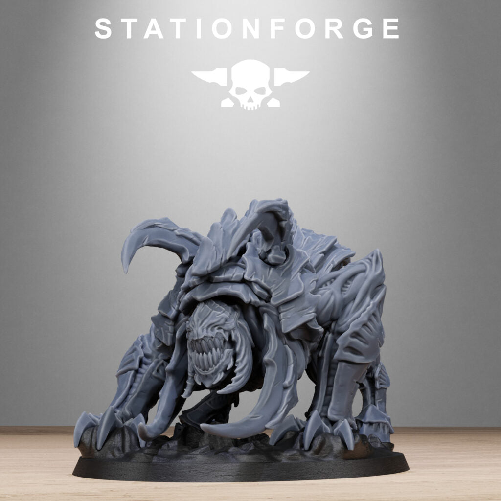 Bio Swarm Beast, proxy miniature, monster, 28mm heroic scale unpainted resin, view 2