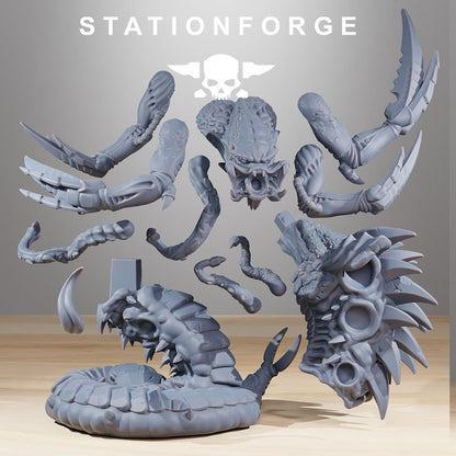 Bio Swarm Brainiac, proxy miniature, 28mm heroic scale unpainted resin, view 5