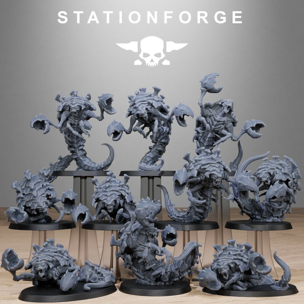 Bio Swarm Crawlers, proxy miniature, vehicle, 28mm heroic scale unpainted resin, view 2