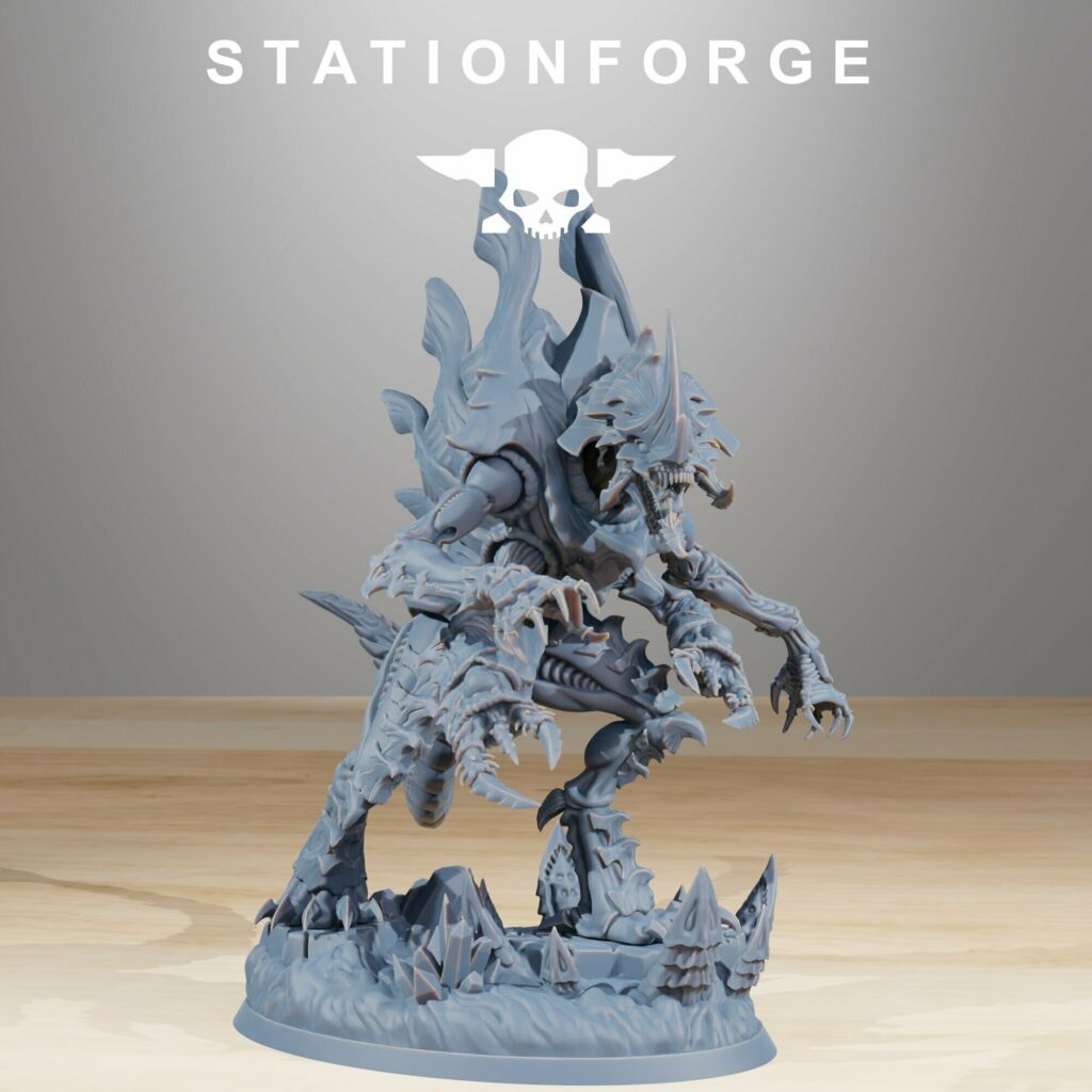 Bio Swarm Devourer Brazran, proxy miniature, monster, 28mm heroic scale unpainted resin, view 2