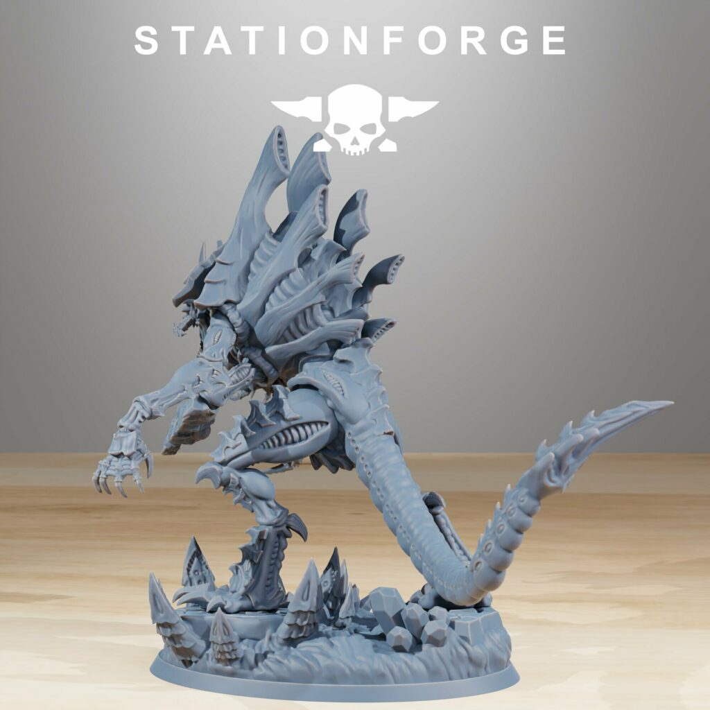 Bio Swarm Devourer Brazran, proxy miniature, monster, 28mm heroic scale unpainted resin, view 3