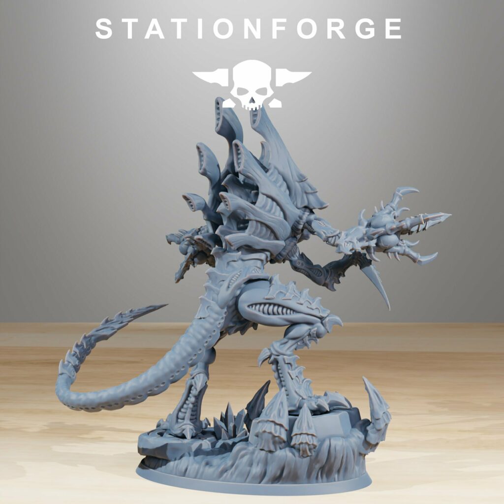 Bio Swarm Devourer Thurudon, proxy miniature, monster, 28mm heroic scale unpainted resin, view 3
