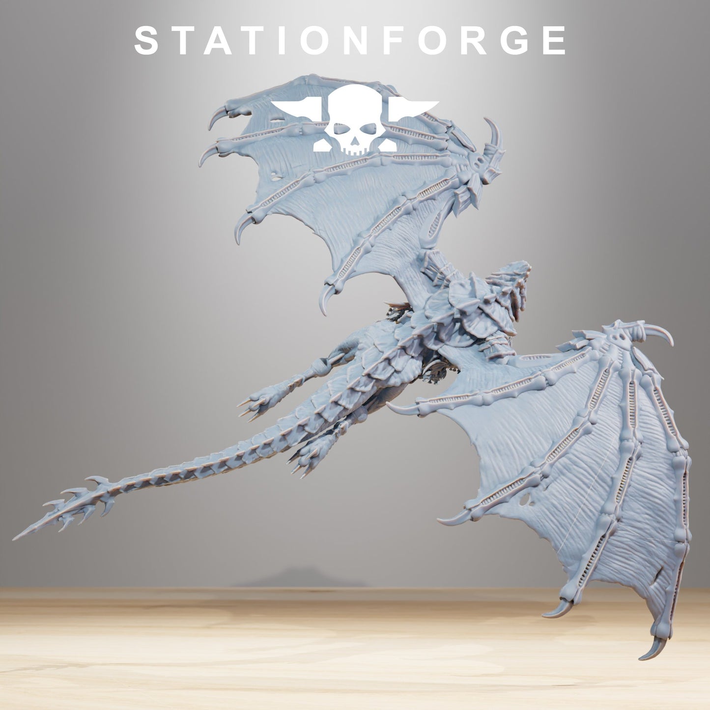 Bio Swarm Dragon, proxy miniature, monster, 28mm heroic scale unpainted resin, view 4
