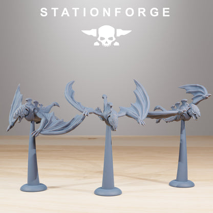 Bio Swarm Dragon, proxy miniature, monster, 28mm heroic scale unpainted resin, view 5