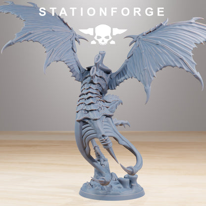 Bio Swarm Flyer Leader, proxy miniature, character, 28mm heroic scale unpainted resin, view 4
