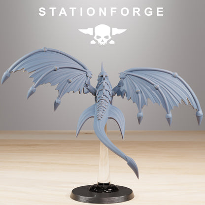 Bio Swarm Flyers (10 Units), proxy miniature, squad, 28mm heroic scale unpainted resin, view 4