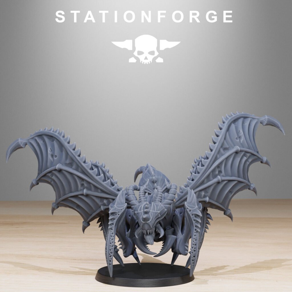 Bio Swarm Flying Crawlers (10 Units), proxy miniature, squad, 28mm heroic scale unpainted resin, view 3