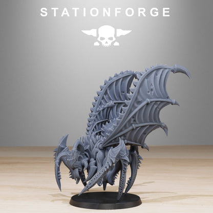 Bio Swarm Flying Crawlers (10 Units), proxy miniature, squad, 28mm heroic scale unpainted resin, view 4