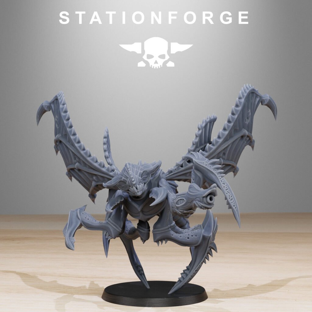 Bio Swarm Flying Crawlers (10 Units), proxy miniature, squad, 28mm heroic scale unpainted resin, view 6