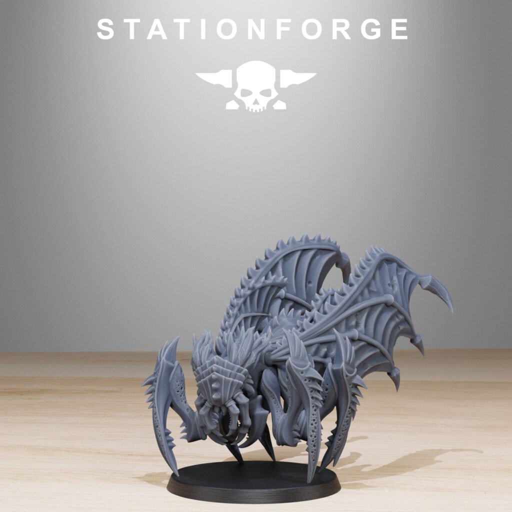Bio Swarm Flying Crawlers (10 Units), proxy miniature, squad, 28mm heroic scale unpainted resin, view 7