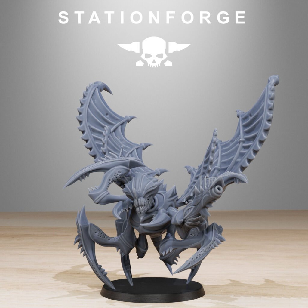 Bio Swarm Flying Crawlers (10 Units), proxy miniature, squad, 28mm heroic scale unpainted resin, view 9