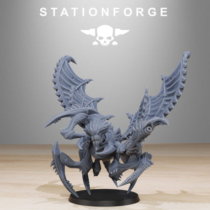 Bio Swarm Flying Crawlers (10 Units), proxy miniature, squad, 28mm heroic scale unpainted resin, view 9