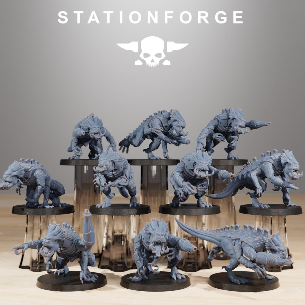 Bio Swarm Infantry (10 Units), proxy miniature, squad, 28mm heroic scale unpainted resin