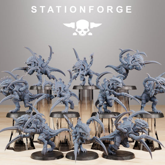 Bio Swarm Infantry Melee Unit (10 Units), proxy miniature, squad, 28mm heroic scale unpainted resin, view 2