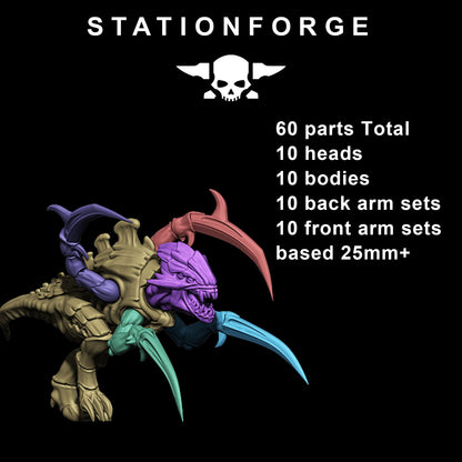 Bio Swarm Infantry Melee Unit (10 Units), proxy miniature, squad, 28mm heroic scale unpainted resin, view 8