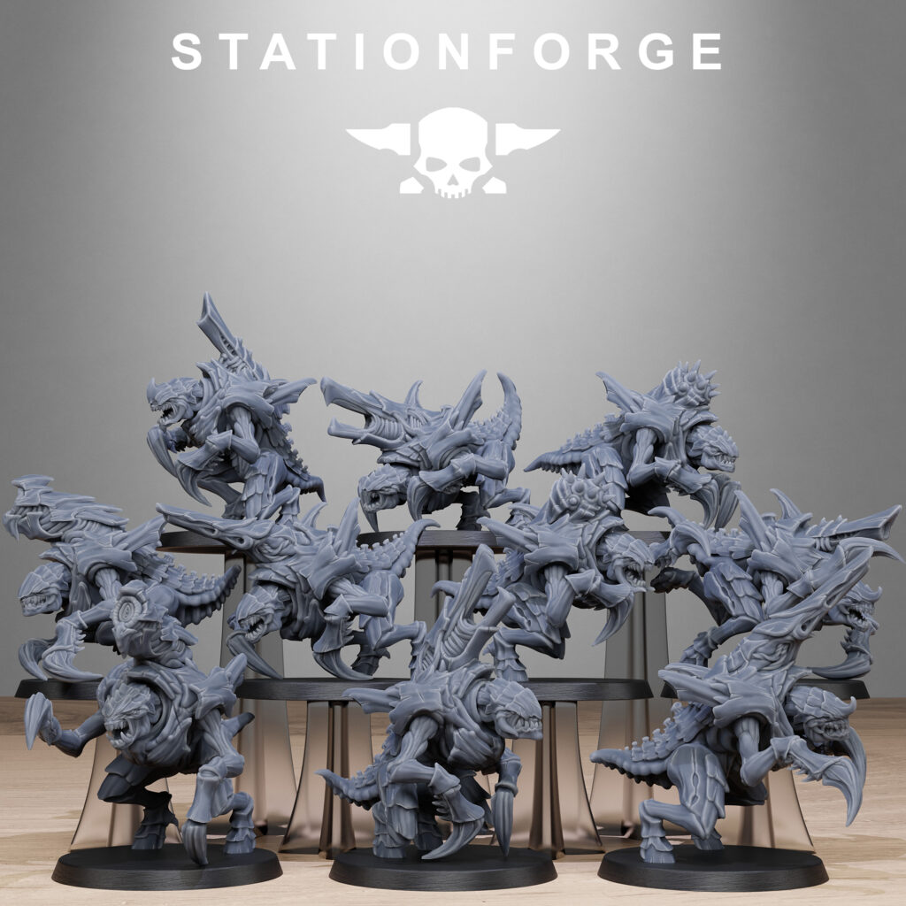 Bio Swarm Karnyxes, proxy miniature, 28mm heroic scale unpainted resin, view 2