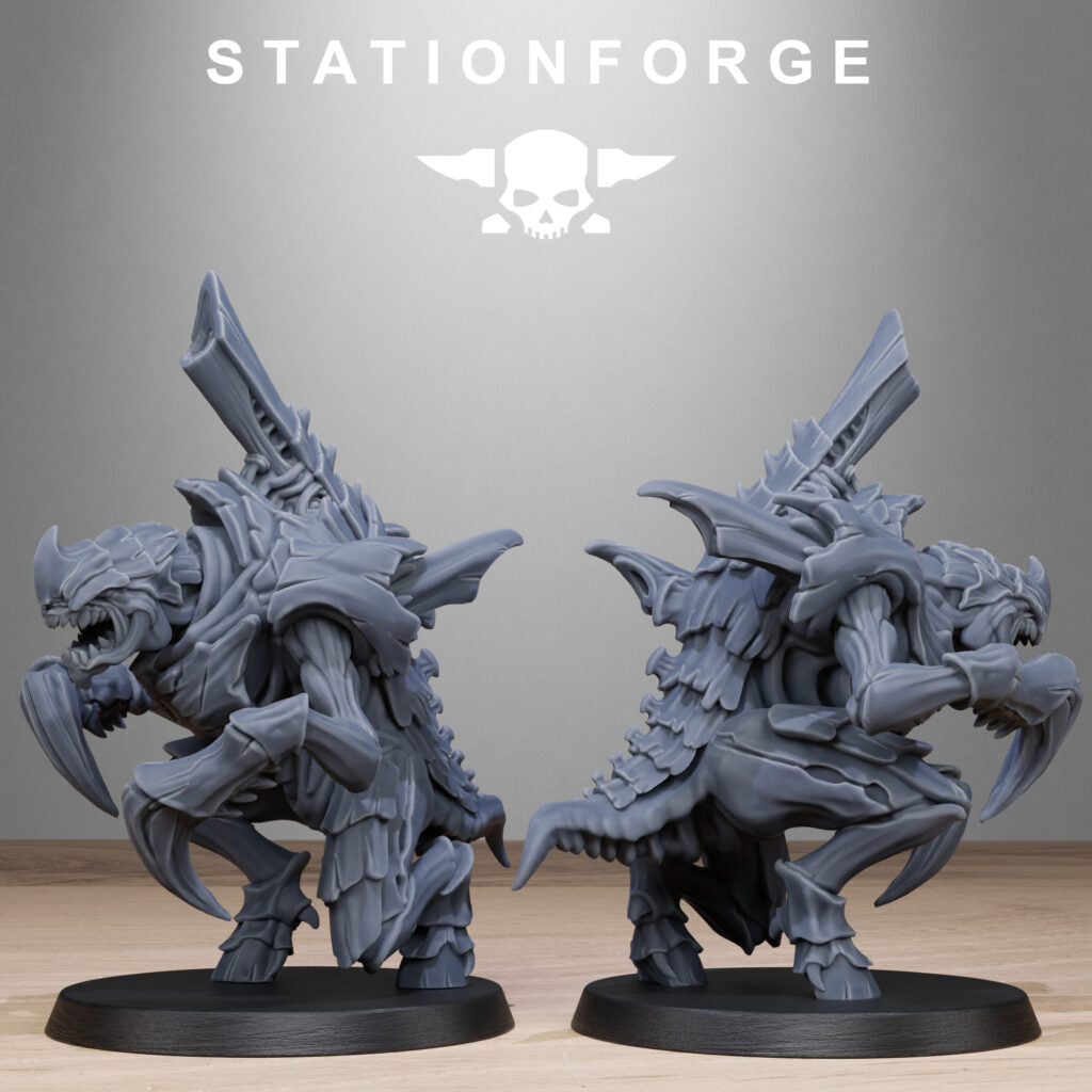 Bio Swarm Karnyxes, proxy miniature, 28mm heroic scale unpainted resin, view 3