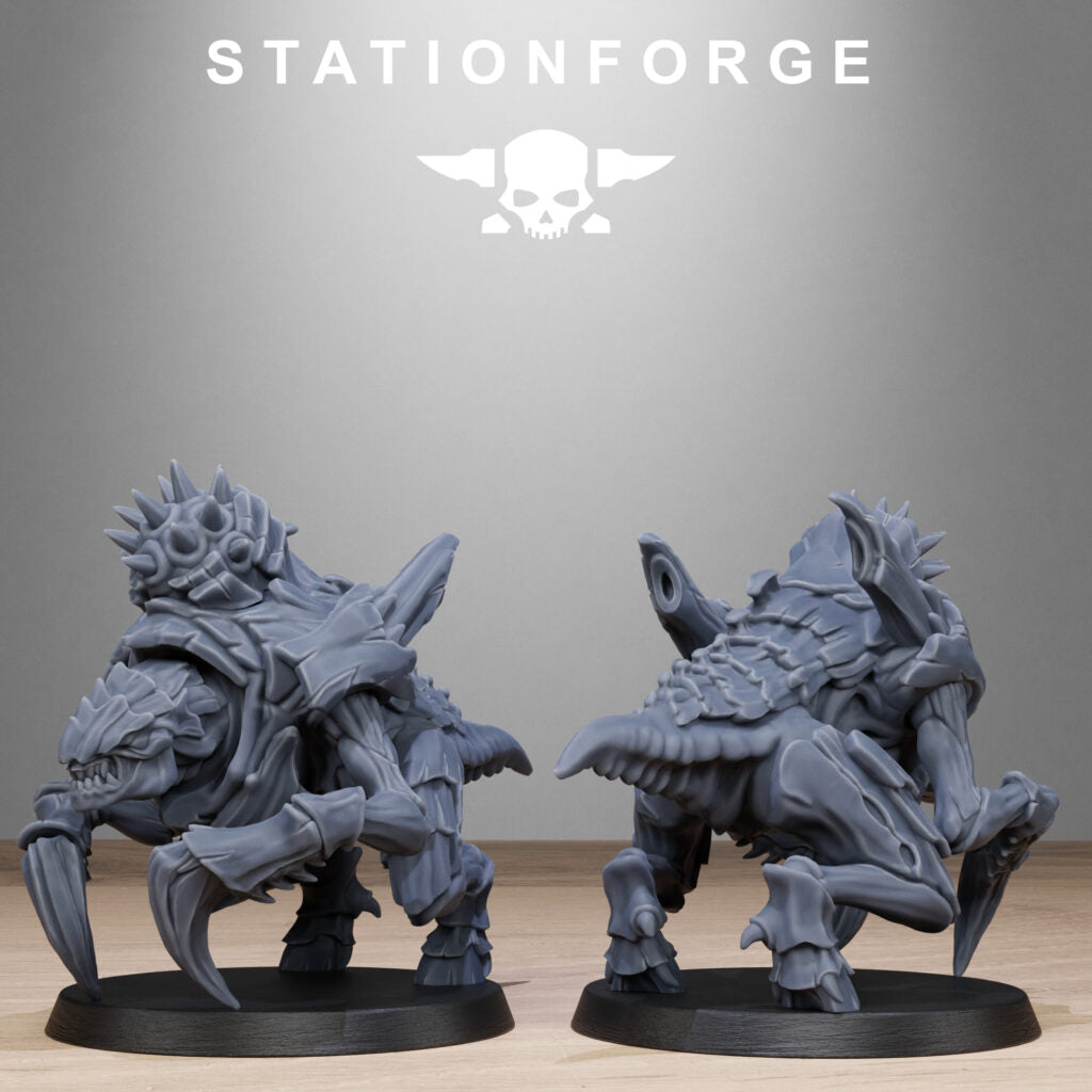 Bio Swarm Karnyxes, proxy miniature, 28mm heroic scale unpainted resin, view 5