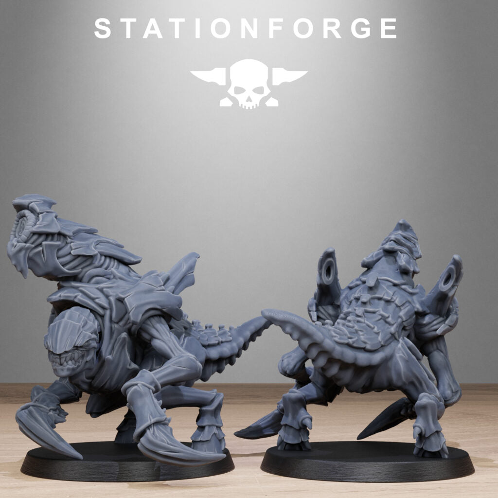 Bio Swarm Karnyxes, proxy miniature, 28mm heroic scale unpainted resin, view 6