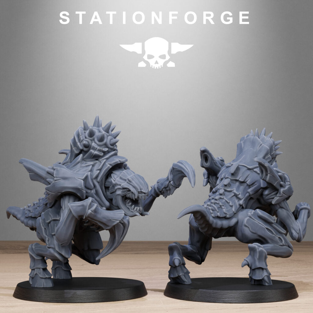 Bio Swarm Karnyxes, proxy miniature, 28mm heroic scale unpainted resin, view 8