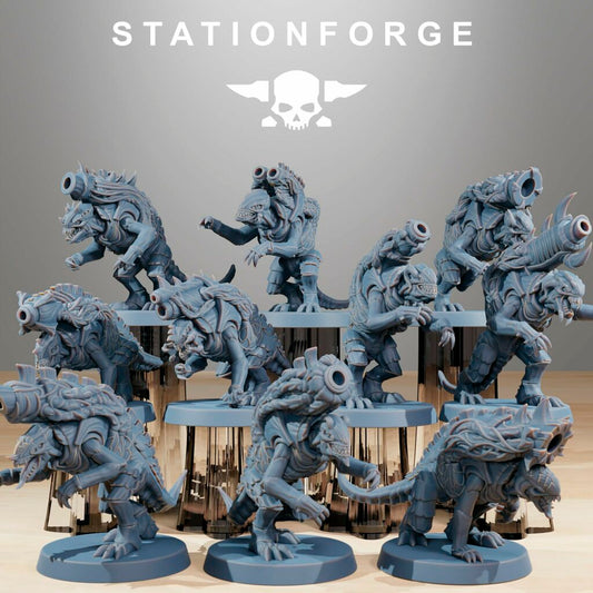 Bio Swarm Mortars (10 Units), proxy miniature, squad, 28mm heroic scale unpainted resin