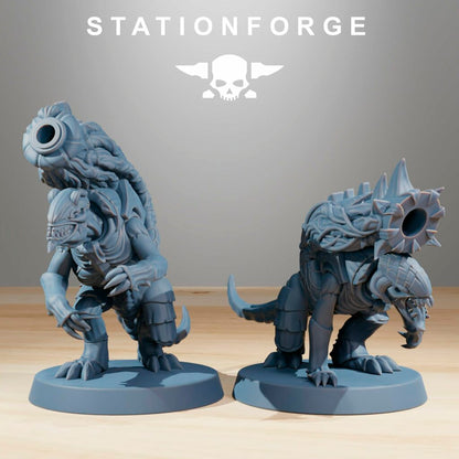 Bio Swarm Mortars (10 Units), proxy miniature, squad, 28mm heroic scale unpainted resin, view 3