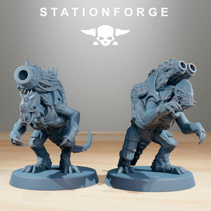 Bio Swarm Mortars (10 Units), proxy miniature, squad, 28mm heroic scale unpainted resin, view 4
