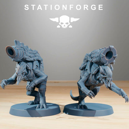 Bio Swarm Mortars (10 Units), proxy miniature, squad, 28mm heroic scale unpainted resin, view 6