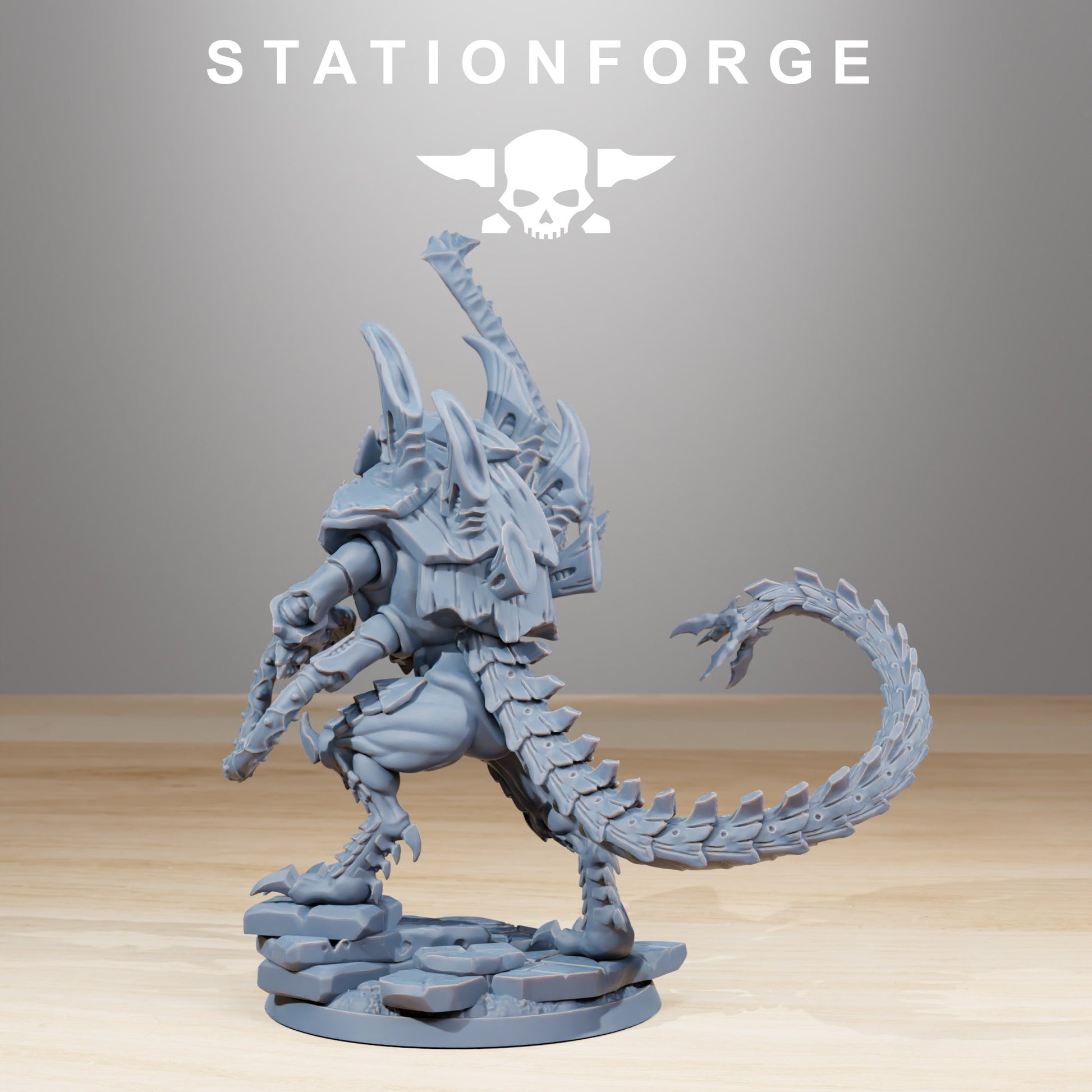 Bio Swarm Nyxar V1, proxy miniature, 28mm heroic scale unpainted resin, view 4