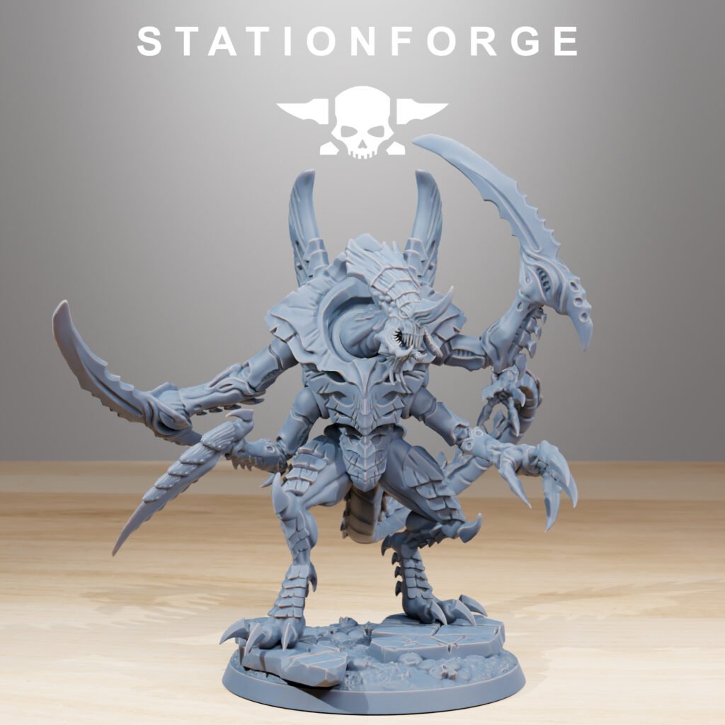 Bio Swarm Nyxar V2, proxy miniature, 28mm heroic scale unpainted resin, view 2