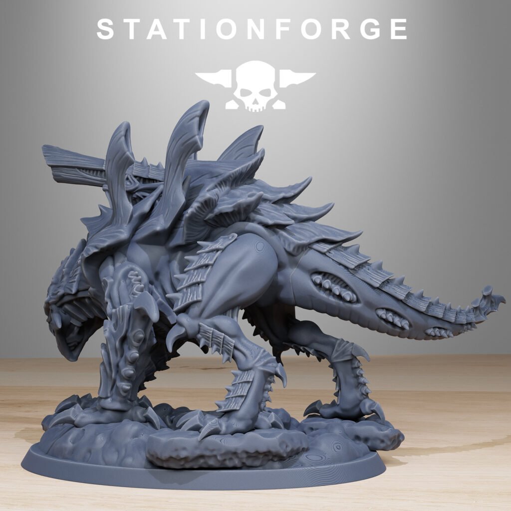 Bio Swarm Predator, proxy miniature, 28mm heroic scale unpainted resin, view 3