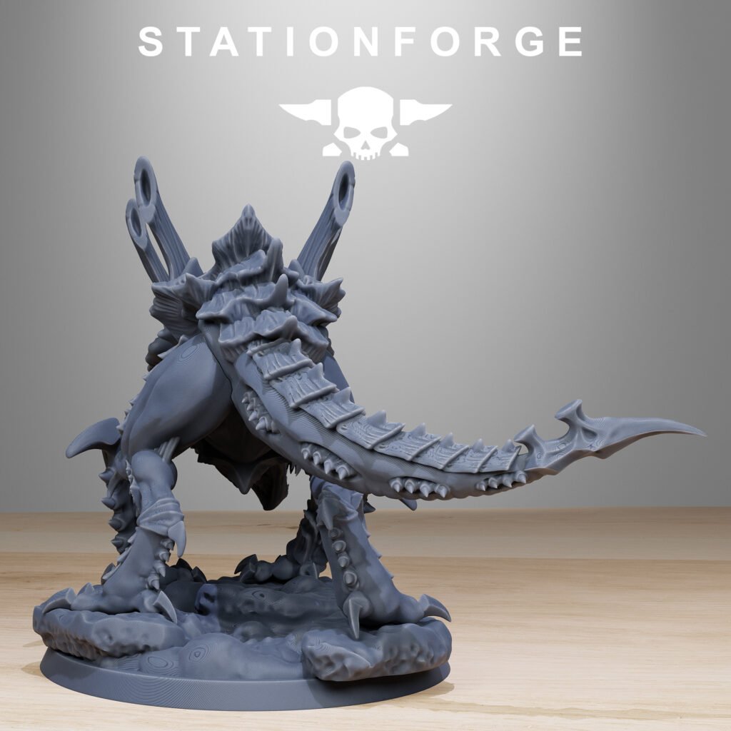 Bio Swarm Predator, proxy miniature, 28mm heroic scale unpainted resin, view 4