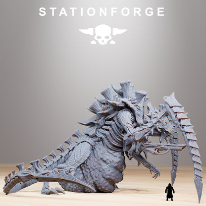 Bio Swarm Queen, proxy miniature, character, 28mm heroic scale unpainted resin, view 5