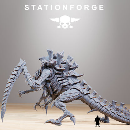 Bio Swarm Queen, proxy miniature, character, 28mm heroic scale unpainted resin, view 6