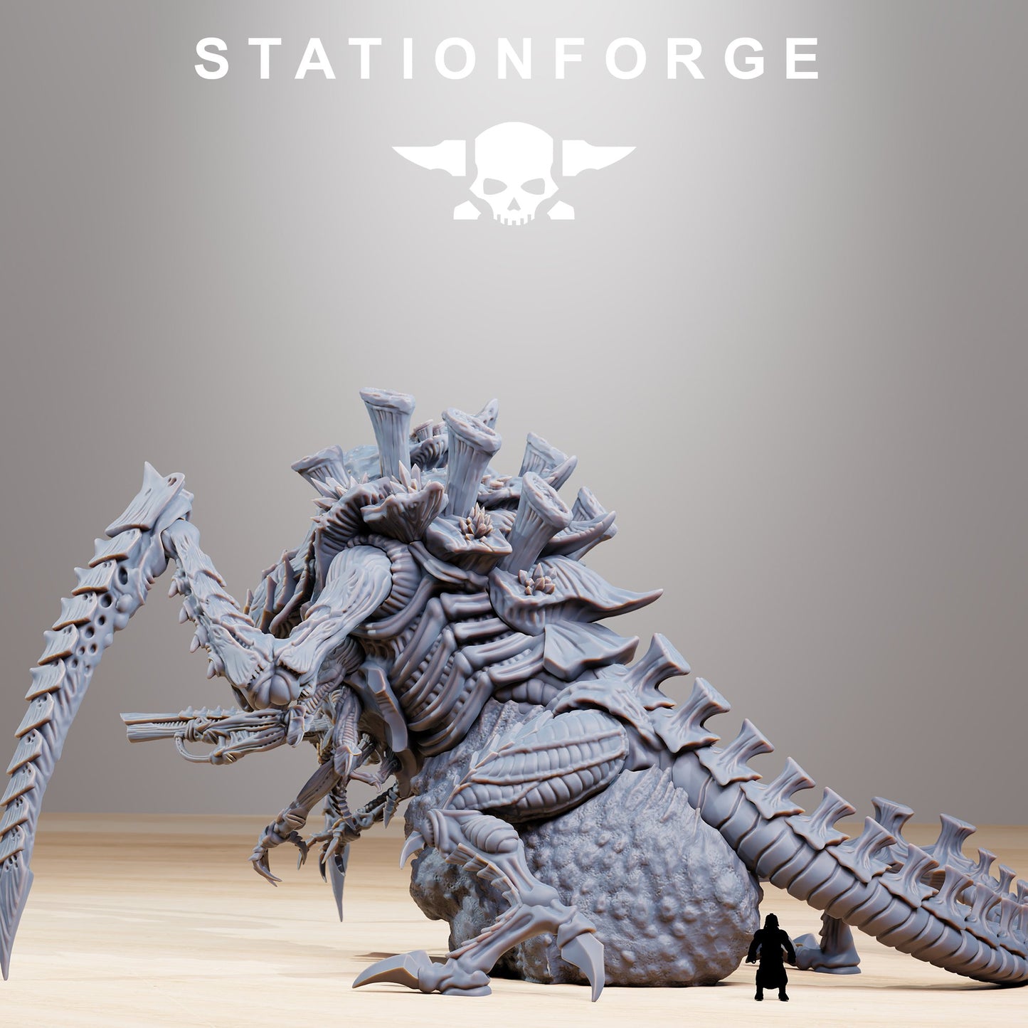 Bio Swarm Queen, proxy miniature, character, 28mm heroic scale unpainted resin, view 7