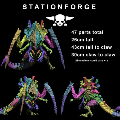 Bio Swarm Queen, proxy miniature, character, 28mm heroic scale unpainted resin, view 8