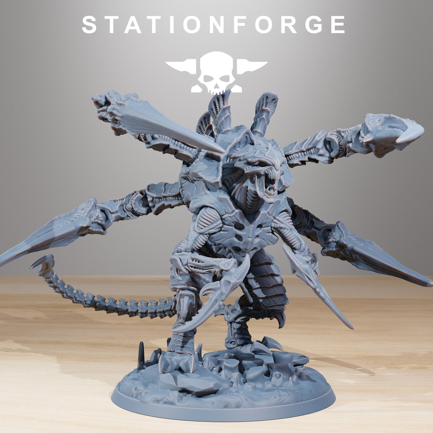 Bio Swarm Ravage Howler, proxy miniature, 28mm heroic scale unpainted resin, view 3