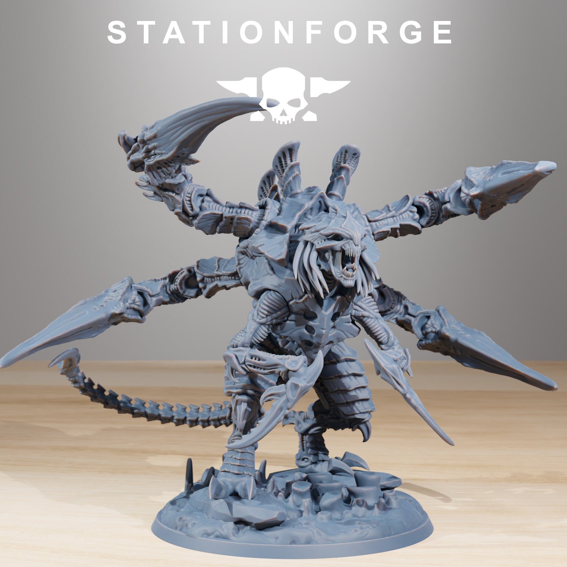 Bio Swarm Ravage Howler, proxy miniature, 28mm heroic scale unpainted resin, view 5