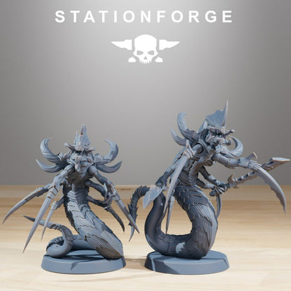 Bio Swarm Serpents (10 Units), proxy miniature, squad, 28mm heroic scale unpainted resin, view 4