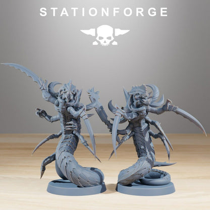 Bio Swarm Serpents (10 Units), proxy miniature, squad, 28mm heroic scale unpainted resin, view 5