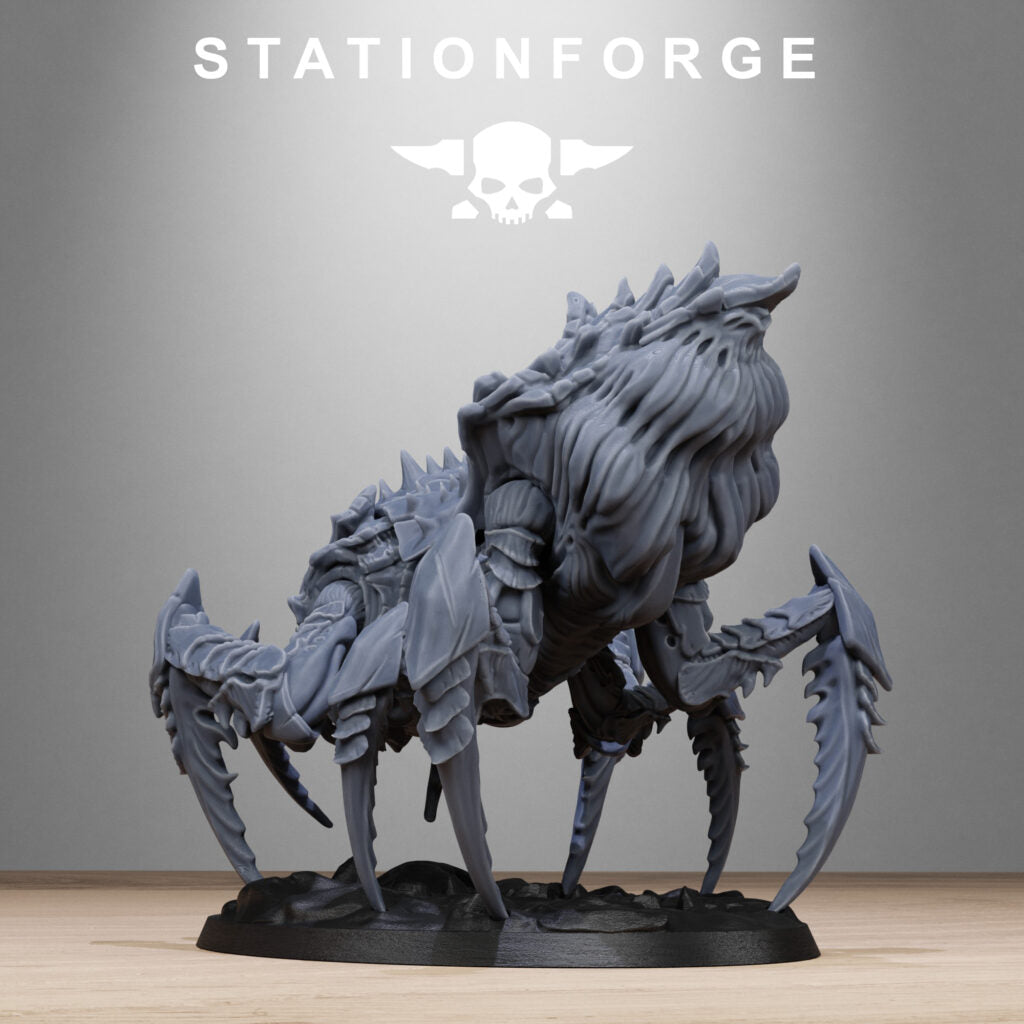 Bio Swarm Silkmaw, proxy miniature, 28mm heroic scale unpainted resin, view 5