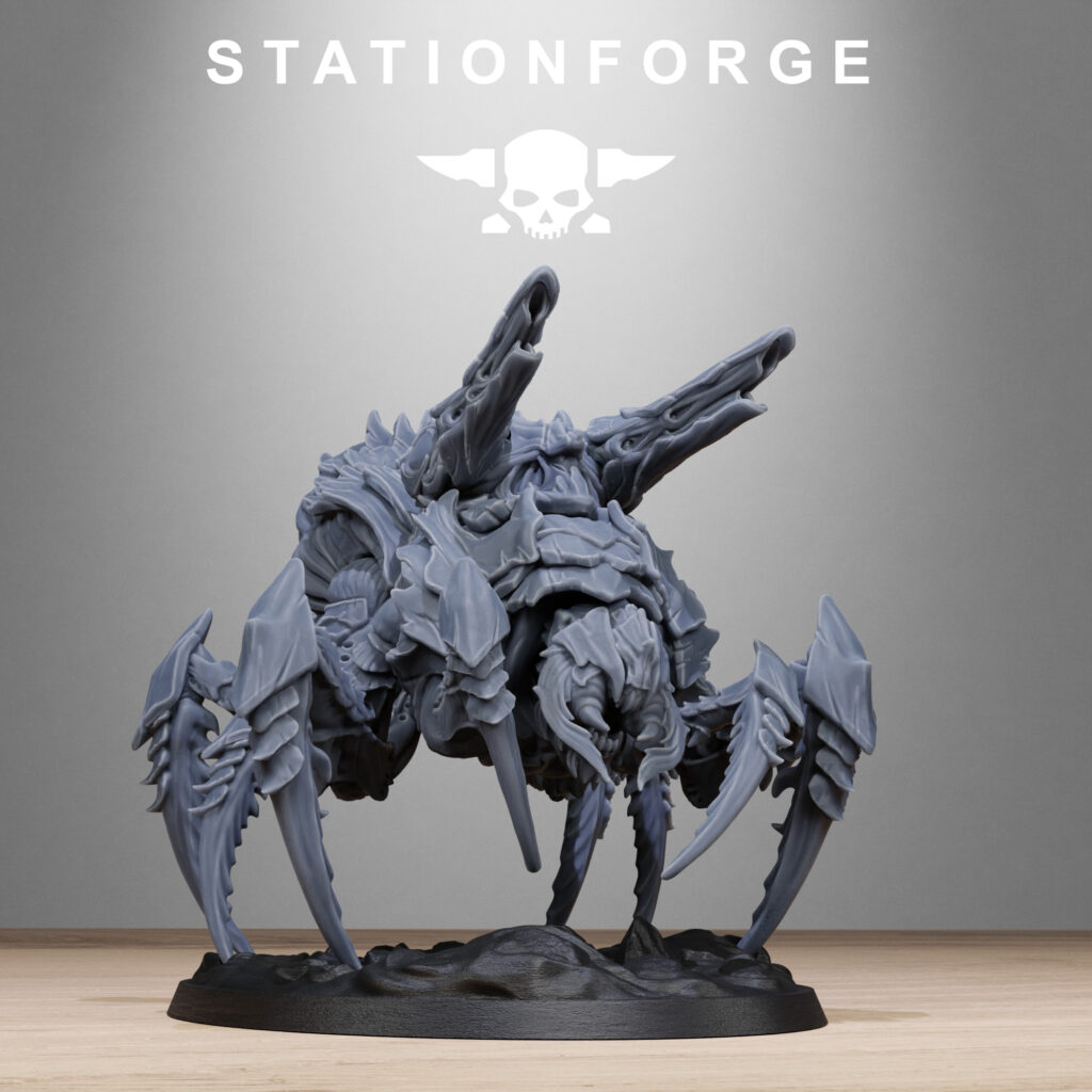 Bio Swarm Silkmaw, proxy miniature, 28mm heroic scale unpainted resin, view 6