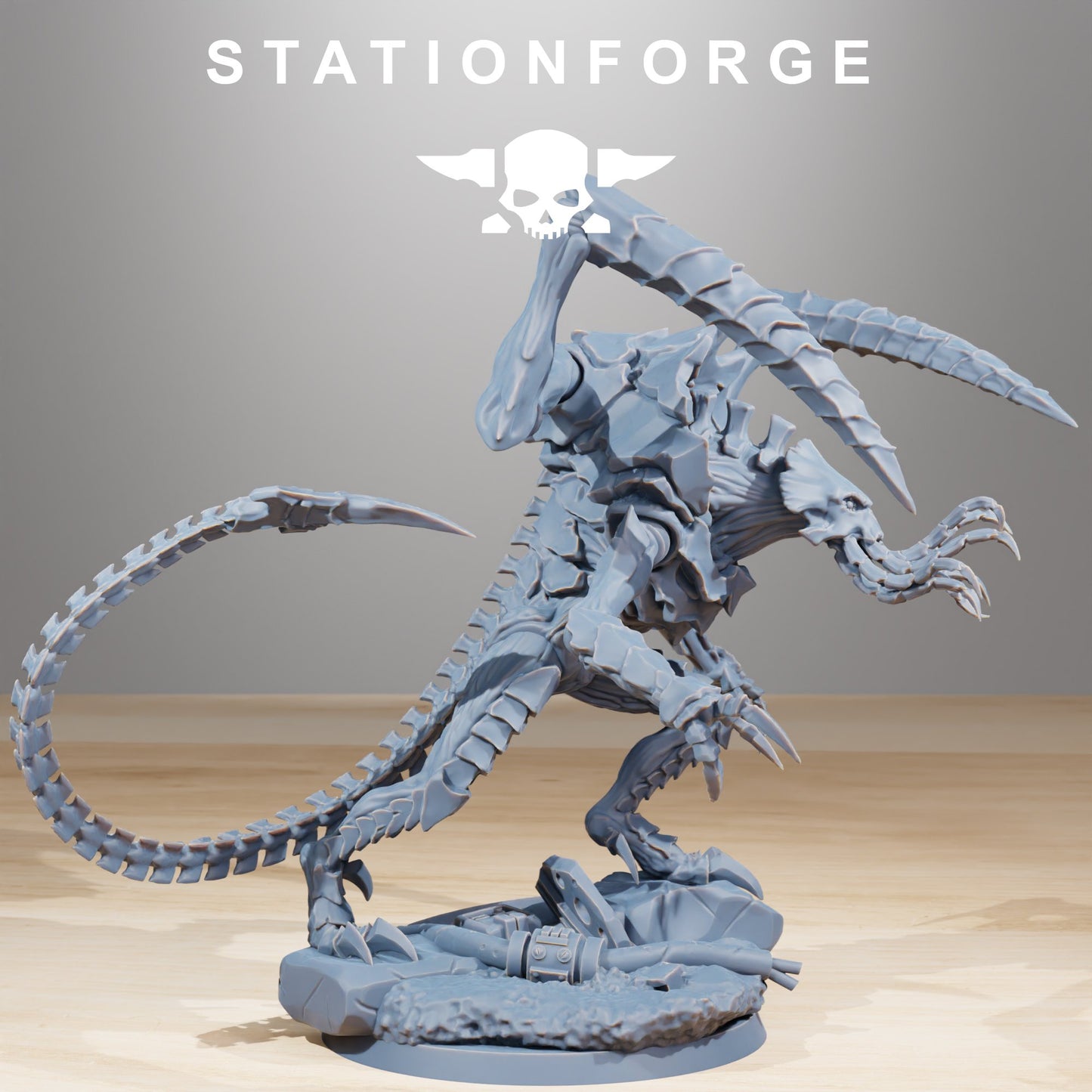 Bio Swarm Soul Eater, proxy miniature, 28mm heroic scale unpainted resin, view 3