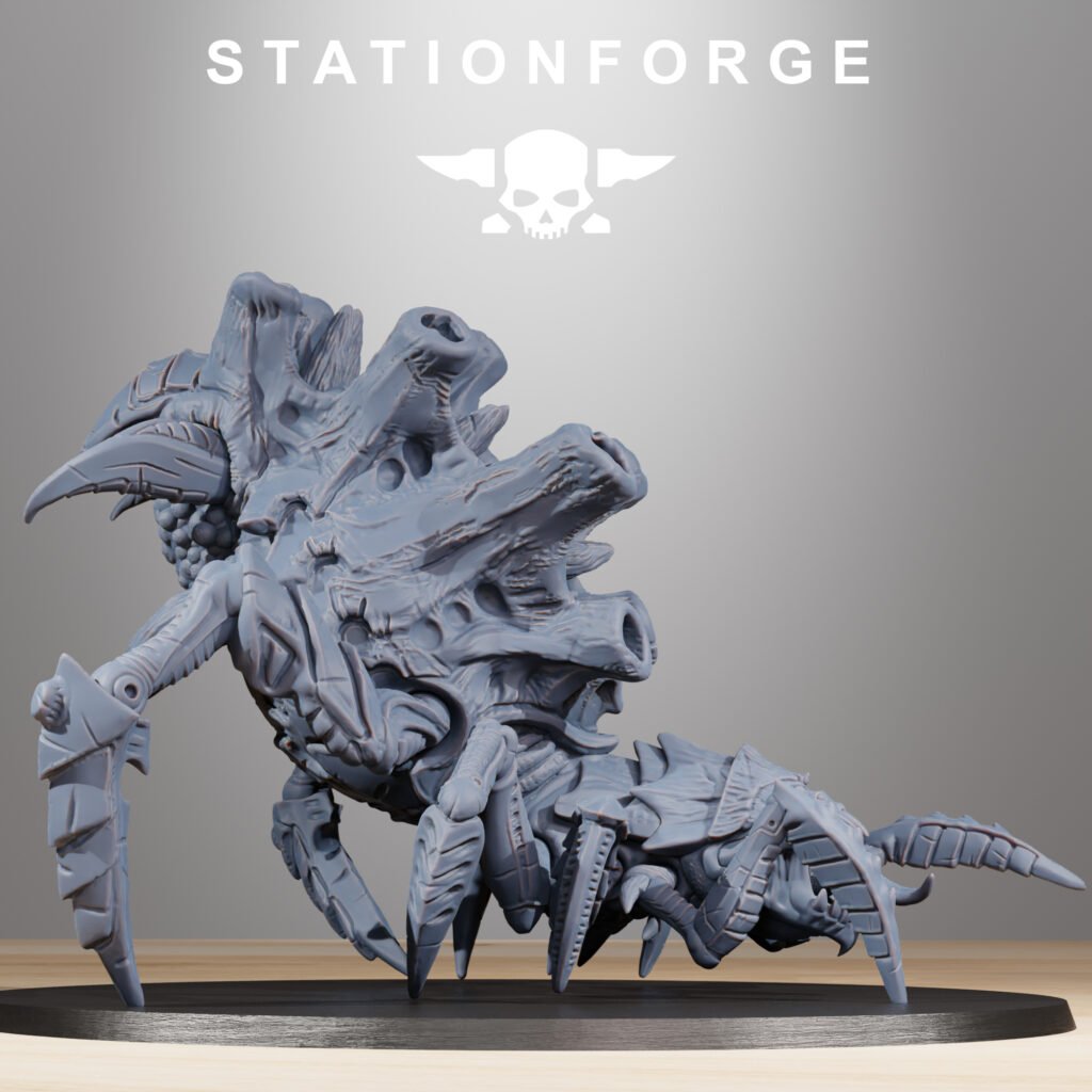 Bio Swarm Spider, proxy miniature, 28mm heroic scale unpainted resin, view 2